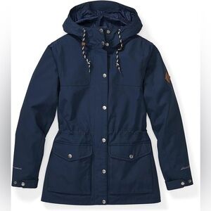 Eddie Bauer Women's Charly Waterproof Rain Jacket Waterproof Indigo Petite Large
